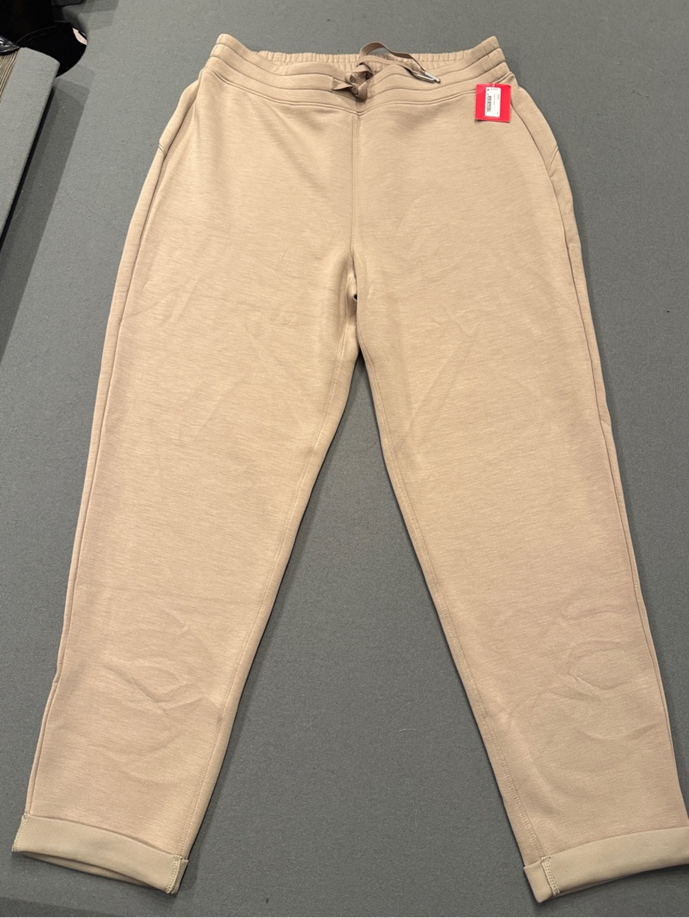 SPANX Women's Light Tan Drawstring Tapered Joggers